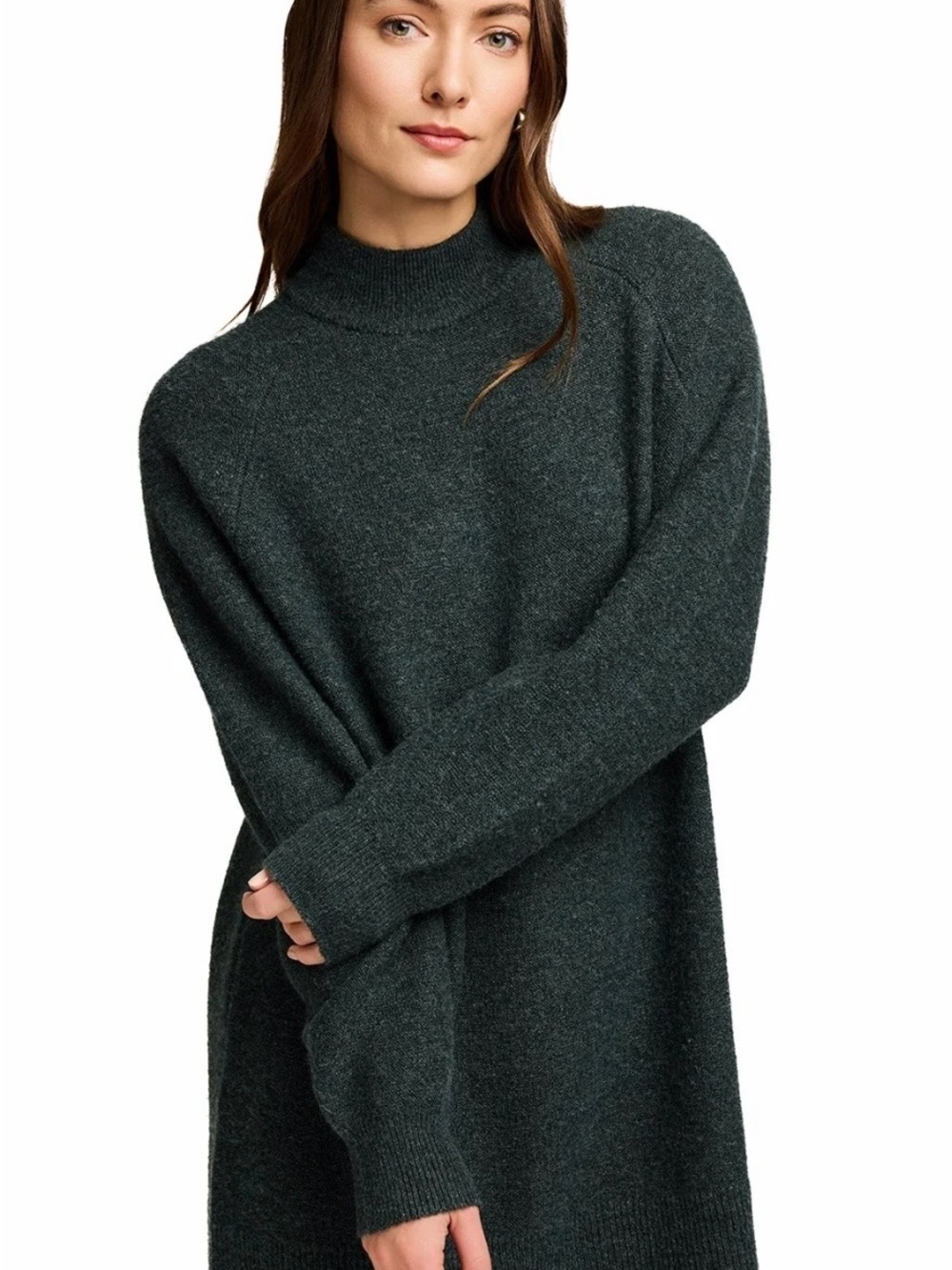 Gentle Fawn Forest Green Mock Neck Longline Sweater